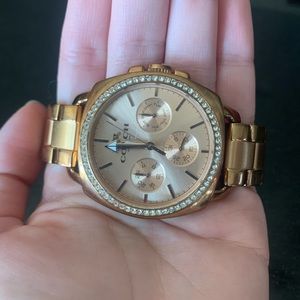 Rose gold Coach watch